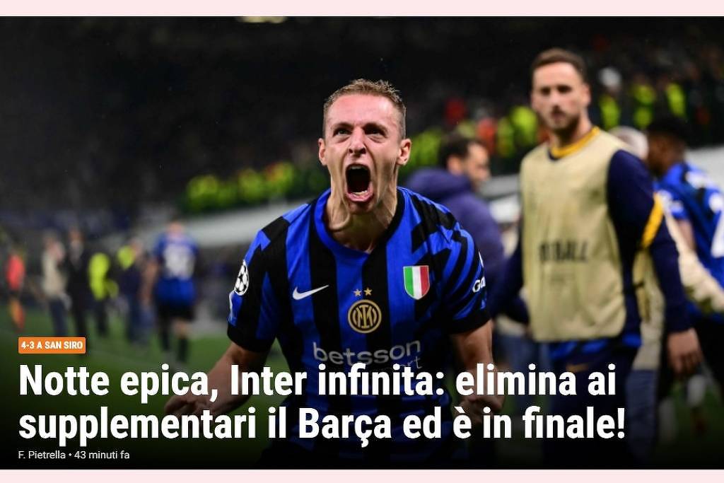 Inter de Milão vive 'noite épica' de 'crueldade infinita' para o Barcelona