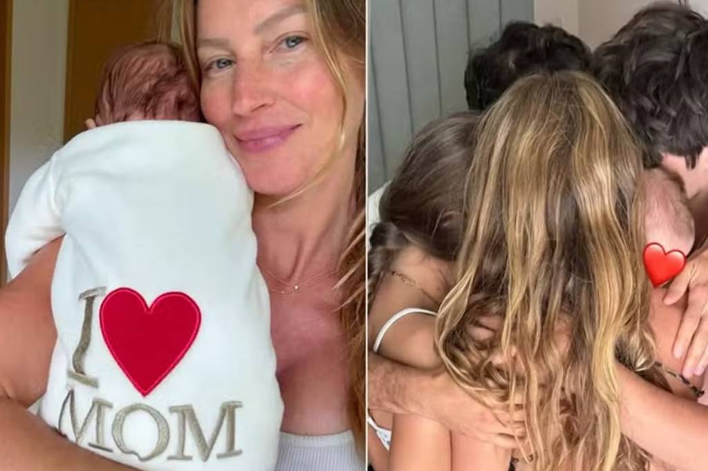 Gisele Bündchen publica primeira foto do terceiro filho: 'Ser mãe tem sido o meu maior presente'