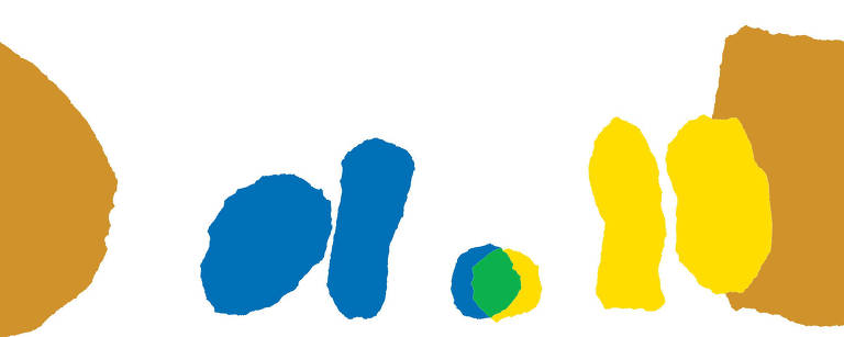 Ilustração de Leo Lionni para o livro "Pequeno Azul e Pequeno Amarelo"