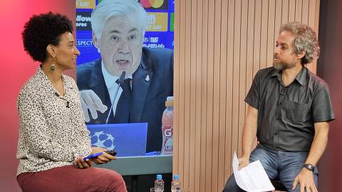 Priscila Camazano conversa com o repórter Luís Curro, autor do blog O Mundo É uma Bola
