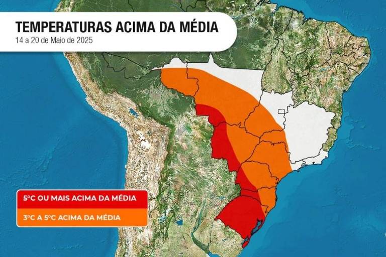Veranico pode deixar temperaturas até 5°C acima da média em SP nos próximos dias