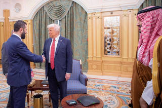 U.S. President Donald Trump meets with Syrian President Ahmed al-Sharaa in Riyadh