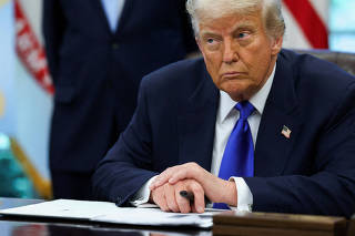 U.S. President Trump signs executive orders and proclamations in the Oval Office at the White House