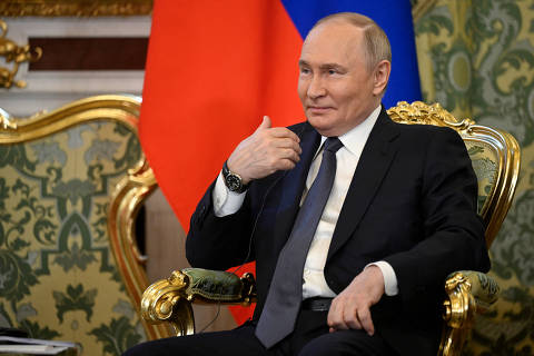 Russian President Vladimir Putin attends a meeting with Malaysian Prime Minister Anwar Ibrahim at the Kremlin in Moscow, Russia May 14, 2025. Alexander Nemenov/Pool via REUTERS ORG XMIT: M002