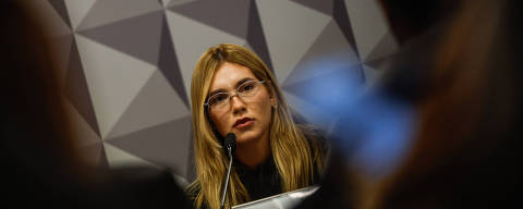BRASILIA,DF, 13-05-2025: A influencer Vigínia Fonseca depõe na CPI das Bets no Senado Federal  (FOTO: Gabriela Biló/Folhapress, POLITICA)