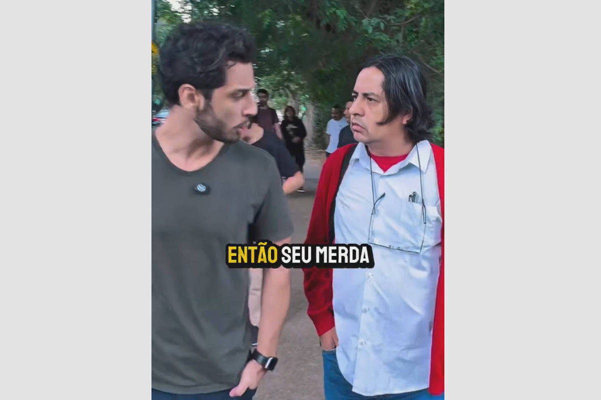 Guarda influencer arranca cartazes anti-Bolsonaro e provoca estudantes na USP