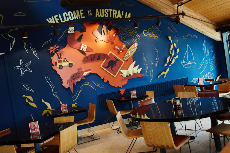 Imagem mostra detalhes do restaurante Outuback, no Rio