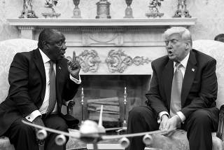 U.S. President Donald Trump meets South African President Cyril Ramaphosa at the White house
