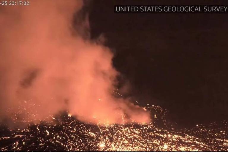 Vulcão Kilauea, no Havaí, lança lava a mais de 300 metros de altura; veja vídeo