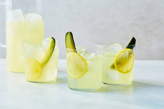 Pickle lemonade. Food styled by Hadas Smirnoff. (Joel Goldberg/The New York Times)
