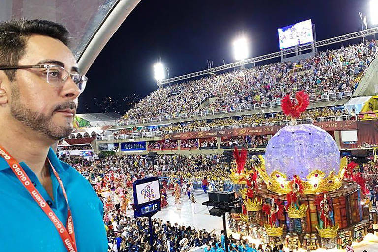 O juiz Marcelo Bretas acompanha o desfile das escolas de samba na Sapucaí, no Rio de Janeiro, em 2019