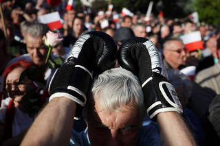 Law and Justice (PiS) party's candidate Nawrocki holds a final rally, in Biala Podlaska