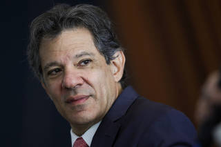 Brazil's Finance Minister Fernando Haddad looks on during a meeting in Brasilia