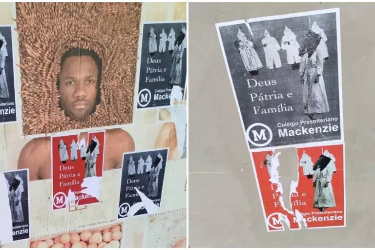 Polícia investiga cartazes associando colégio Mackenzie à Ku Klux Klan