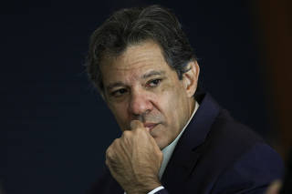 Brazil's Finance Minister Fernando Haddad looks on during a meeting in Brasilia