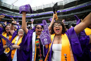 New York University (NYU) graduation ceremony at Yankee Stadium in New York