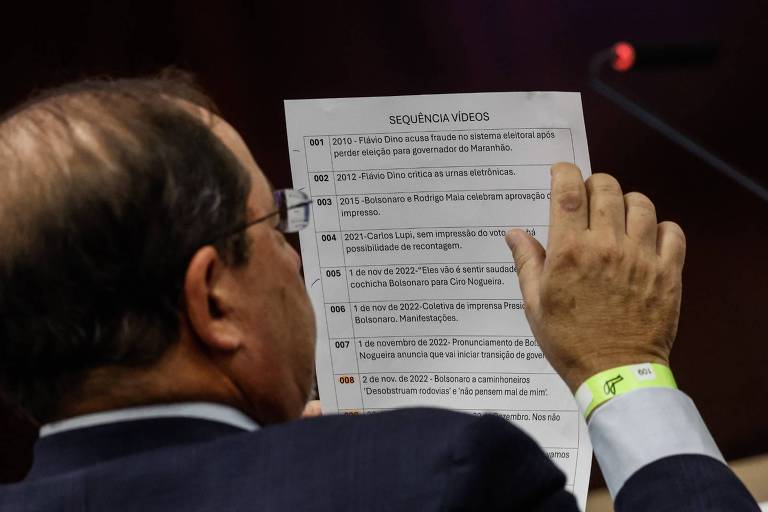 Foto mostra lista de vídeos que Bolsonaro queria exibir no STF; Moraes negou pedido da defesa