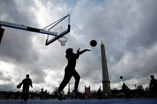 Concorde Park, an urban sports area installed on the Place de la Concorde before the 2024 Paris Games in Paris