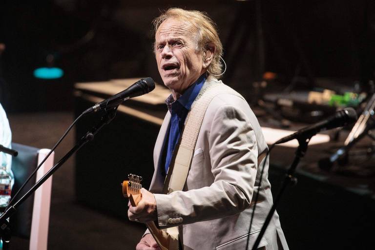 O músico Brian Wilson, co-fundador dos Beach Boys, durante show no ACL Live, em Austin, no Texas, nos Estados Unidos, em 2017