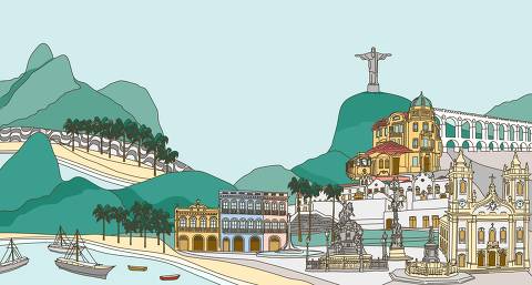Ilustração estilizada da cidade do Rio de Janeiro