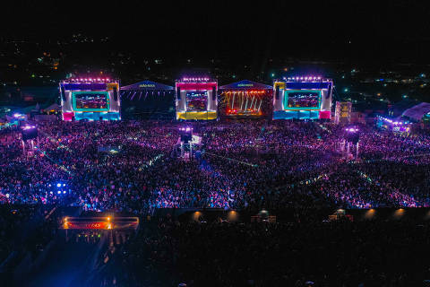 Visão de drone do festival João Rock