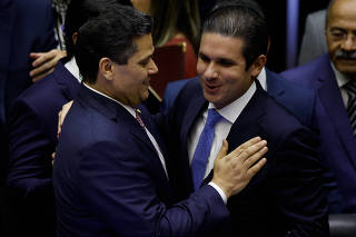 Davi Alcolumbre e Hugo Motta na abertura do ano Legislativo