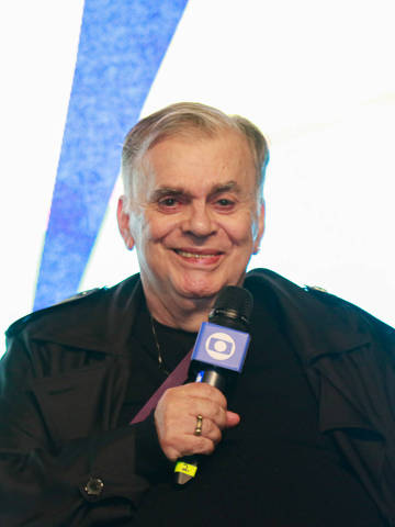 Walcyr Carrasco na festa de lançamento de 'Êta Mundo Melhor'