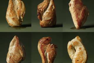 Chicken breasts in New York on April 14, 2025. (Suzanne Saroff/The New York Times)