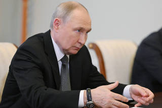 Russian President Vladimir Putin meets with President of the New Development Bank Dilma Rousseff in Strelna