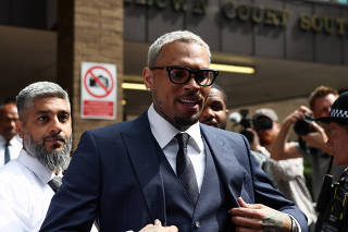 U.S. singer Chris Brown appears at Southwark Crown Court in London