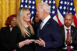 U.S. President Biden awards Presidential Citizens Medals during White House ceremony marking two years since January 6 attack on U.S. Capitol in Washington