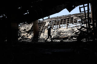 Aftermath of an Israeli strike on Iran?s State TV broadcaster building, which was targeted, in Tehran