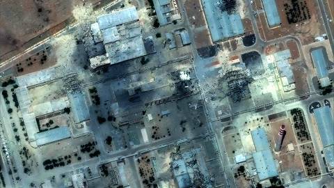 This handout satellite picture provided by Maxar Technologies and taken on June 22, 2025, shows damage after US strikes on the Isfahan nuclear enrichment facility in central Iran. President Donald Trump said US air strikes early on June 22 