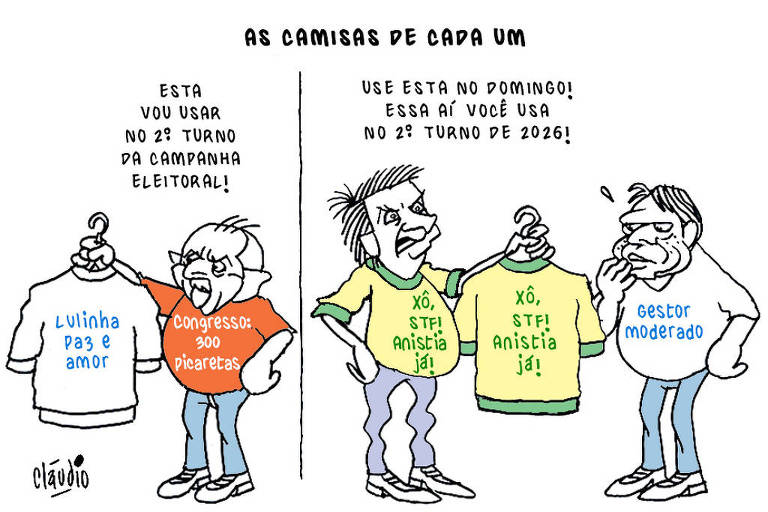 As camisas de Lula e Tarcísio