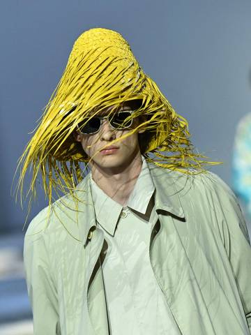 A model walks the runway during the Prada collection show at Milan's Fashion Week Menswear Spring / Summer 2026, on June 22, 2025 in Milan. (Photo by Piero CRUCIATTI / AFP)
