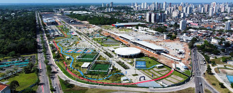 A drone view shows the 