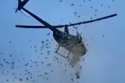 Dinheiro e flores foram lançados de um helicóptero em Detroit