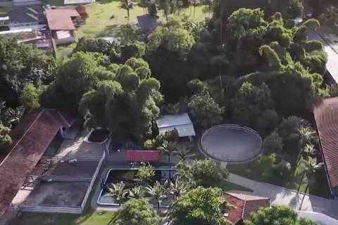 Espaço visto de cima do sítio de Zeca Pagodinho em Xerém, na Baixada Fluminense do RJ