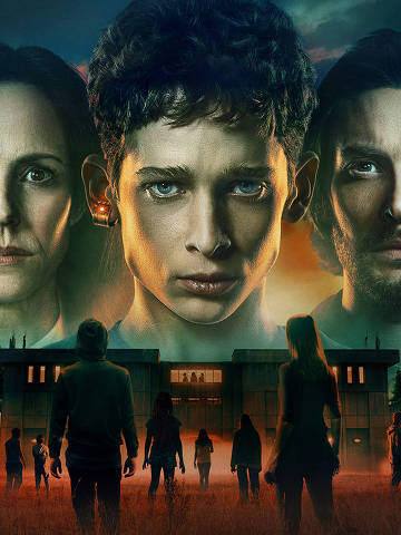 Mary-Louise Parker, Ben Barnes e Joe Freeman em cartaz da série 'O Instituto'