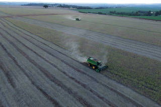 FILE PHOTO: Soybean harvest on a farm in Maringa