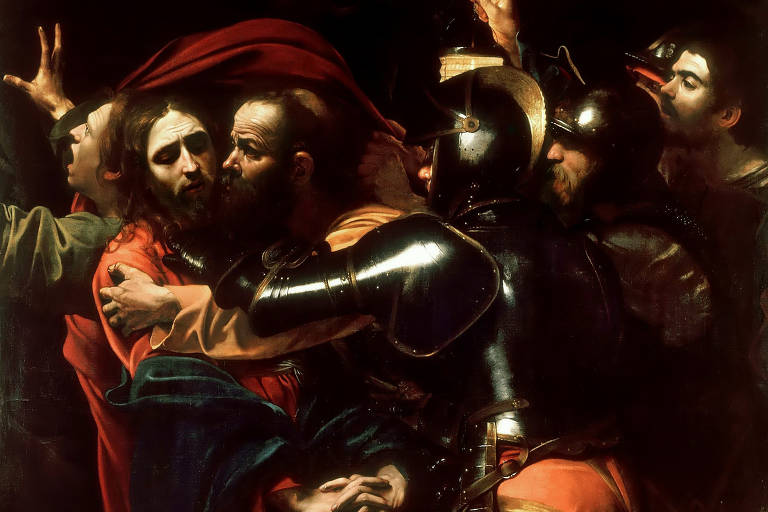 'A Captura de Cristo', óleo sobre tela de 1602, de Michelangelo Merisi da Caravaggio