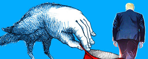 Ilustração de Ariel Severino para coluna de Wilson Gomes de 9 de julho de 2025