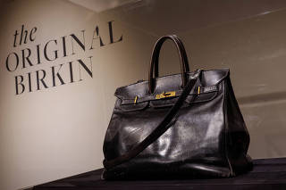 The original Birkin displayed at Sotheby?s Auctions in New York