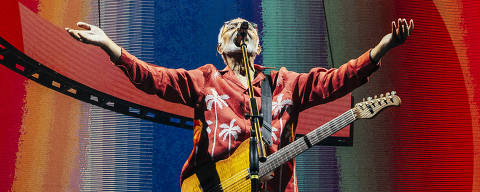 Gilberto Gil durante show da turnê 'Tempo Rei'