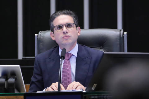 BRASÍLIA,DF - 9/7/2025: Hugo Motta (REP/PB), presidente da Câmara dos Deputados,  durante sessão deliberativa no plenário. Discussão e Votação de Propostas Legislativas. (FOTO: Bruno Spada/Divulgação Câmara dos Deputados)
