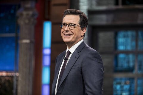 O apresentador Stephen Colbert no programa 'The Late Show', em 2017 ORG XMIT: XNYTF