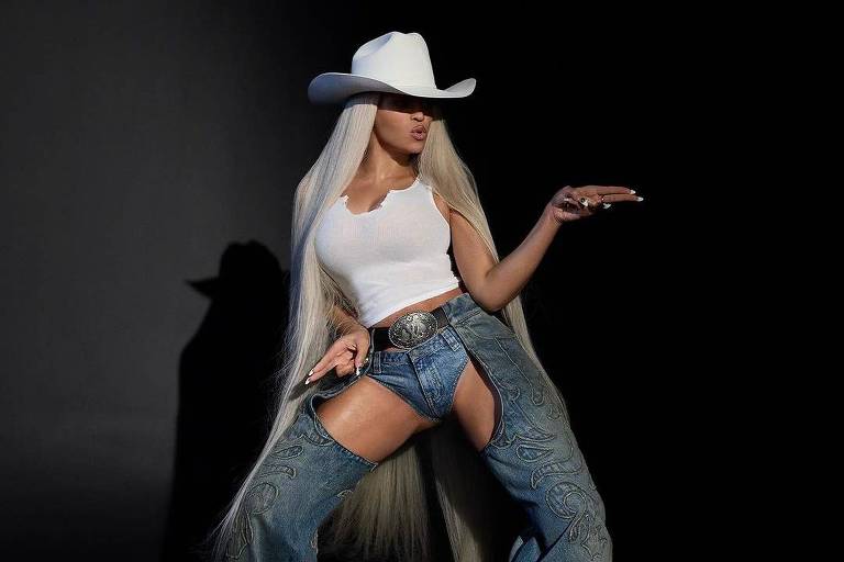A cantora Beyoncé em ensaio do álbum 'Cowboy Carter', o oitavo de sua carreira