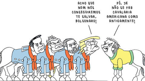 Da esq. p/ dir.: Marco Rubio (Secretário de Estado dos EUA), Pete Hegseth (Secretário de Defesa), J.D. Vance (vice-presidente), Donald Trump e Jair Bolsonaro