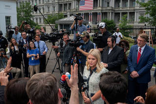 White House Press Secretary Karoline Leavitt speaks at the White House