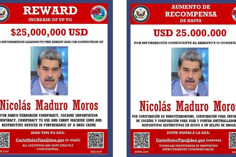 Governo Trump oferece R$ 140 milhões por informações para prender Maduro